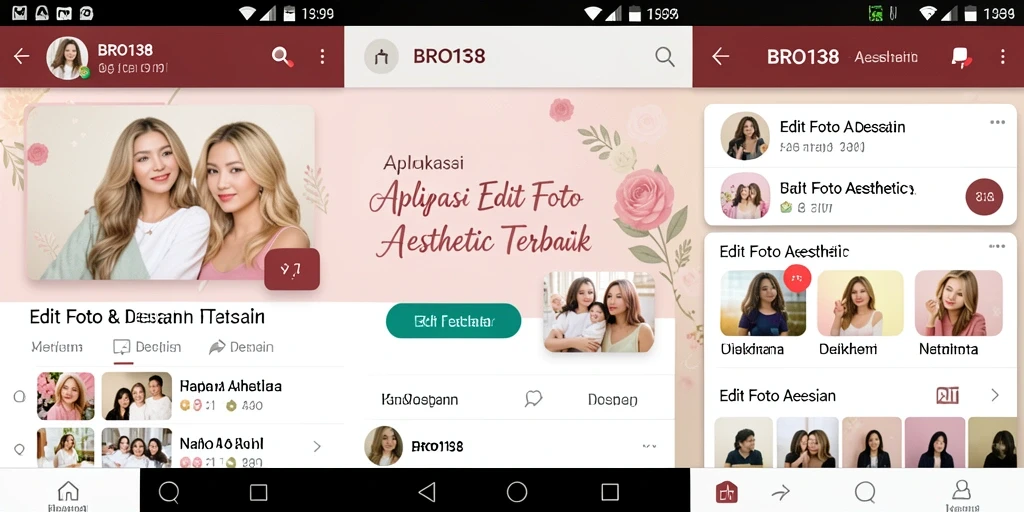 Antarmuka sederhana dan fitur lengkap dari BRO138 untuk Edit Foto Aesthetic.