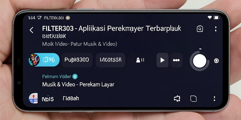 Tampilan antarmuka FILTER303 saat merekam layar.