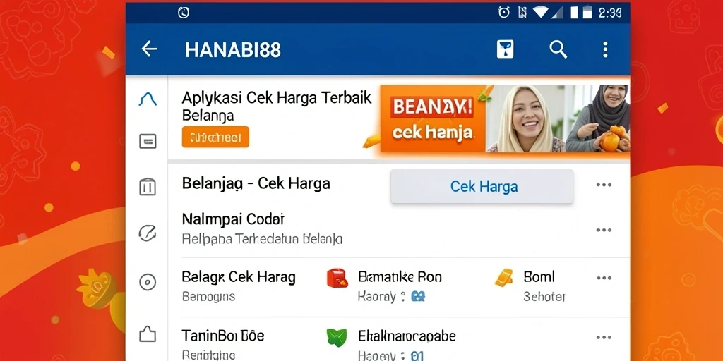 Antarmuka HANABI88 yang menarik dan memudahkan pencarian harga.