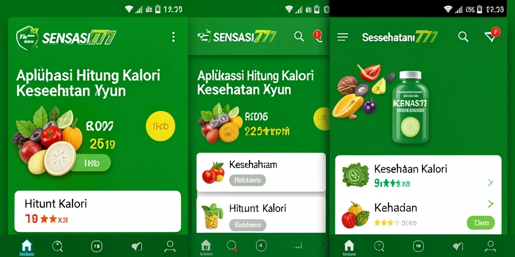Screenshot antarmuka aplikasi SENSASI777 untuk Hitung Kalori.