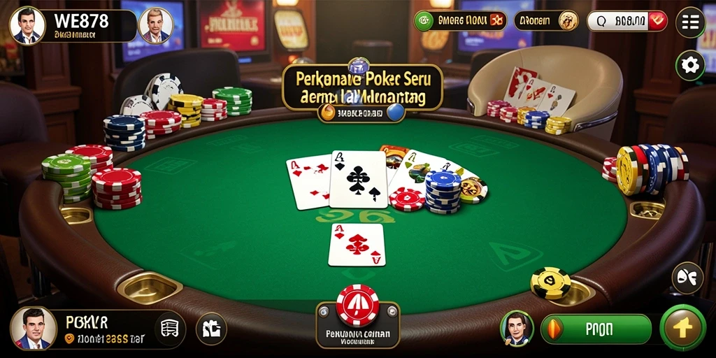 Antarmuka permainan Poker yang menarik dan interaktif di WE878.
